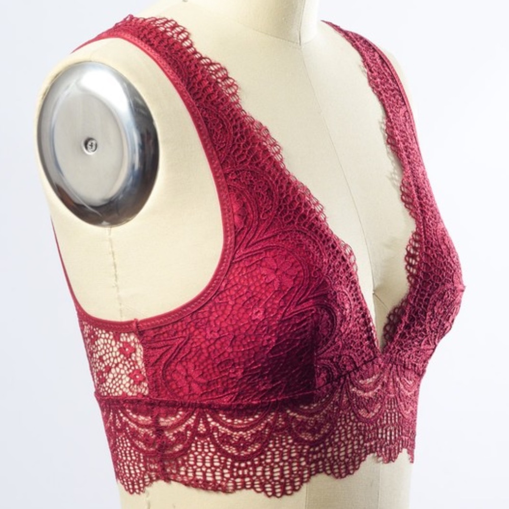 Plunge Alencon Lace Bralette - Picture 5 of 7